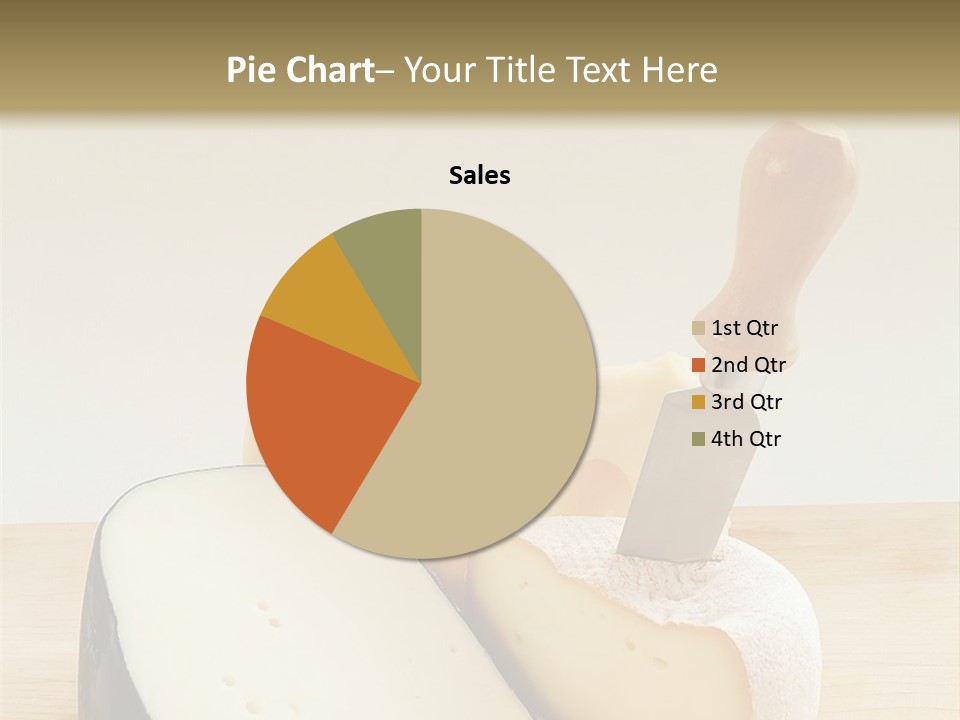 3 Kinds Of Cheese With A Cheese Knife PowerPoint Template