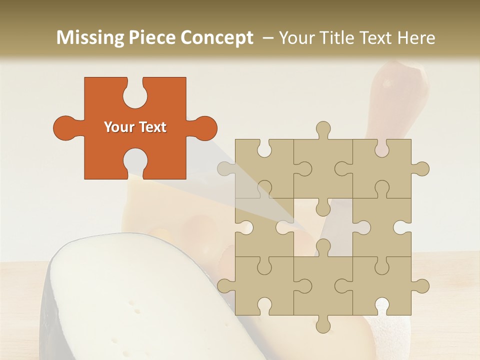 3 Kinds Of Cheese With A Cheese Knife PowerPoint Template