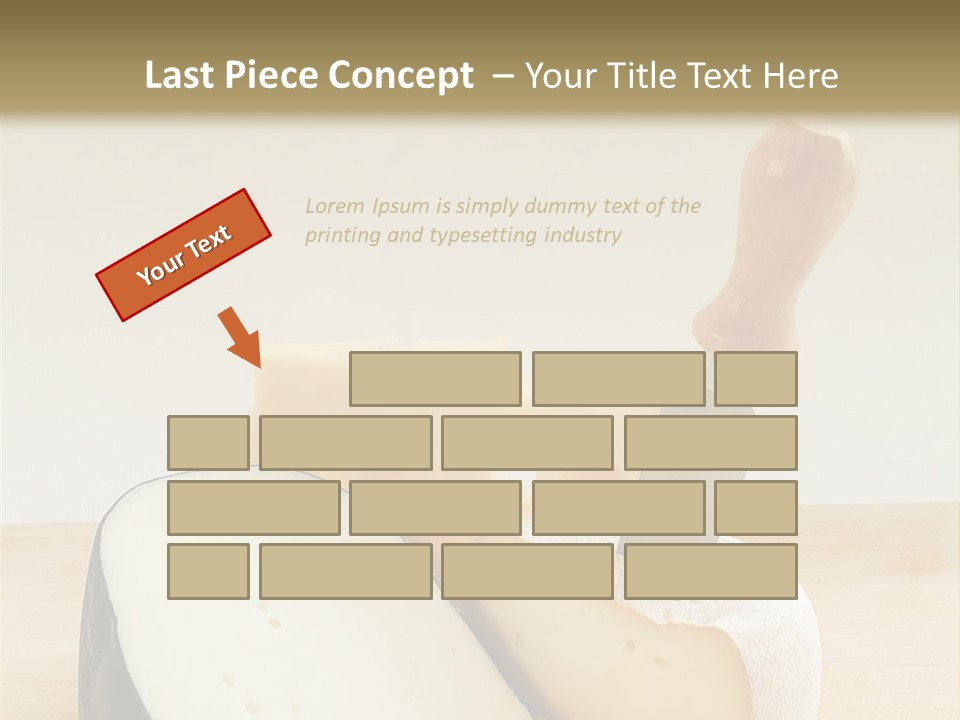3 Kinds Of Cheese With A Cheese Knife PowerPoint Template
