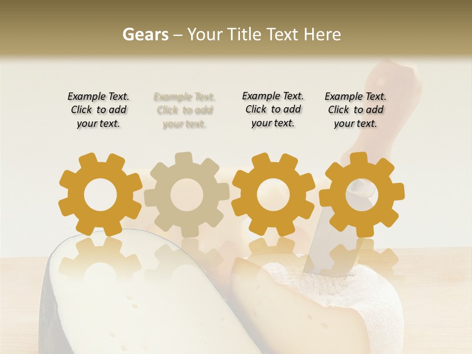 3 Kinds Of Cheese With A Cheese Knife PowerPoint Template