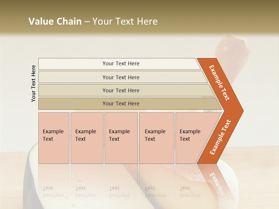 3 Kinds Of Cheese With A Cheese Knife PowerPoint Template