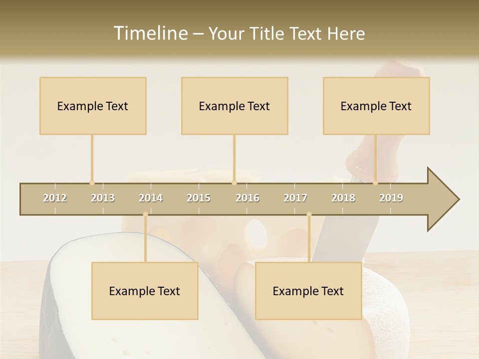 3 Kinds Of Cheese With A Cheese Knife PowerPoint Template