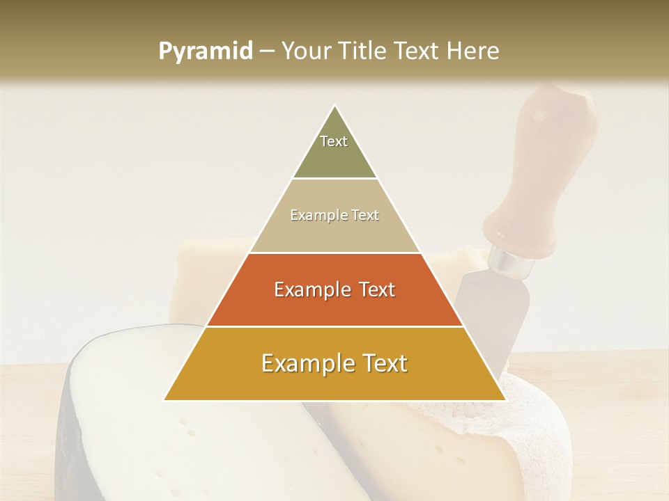 3 Kinds Of Cheese With A Cheese Knife PowerPoint Template