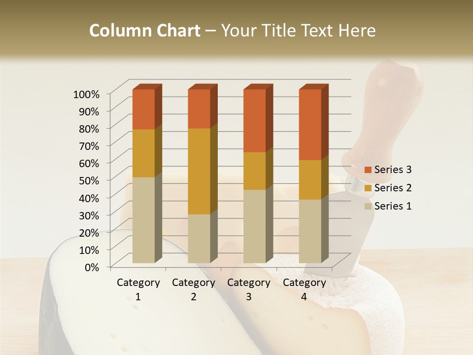 3 Kinds Of Cheese With A Cheese Knife PowerPoint Template