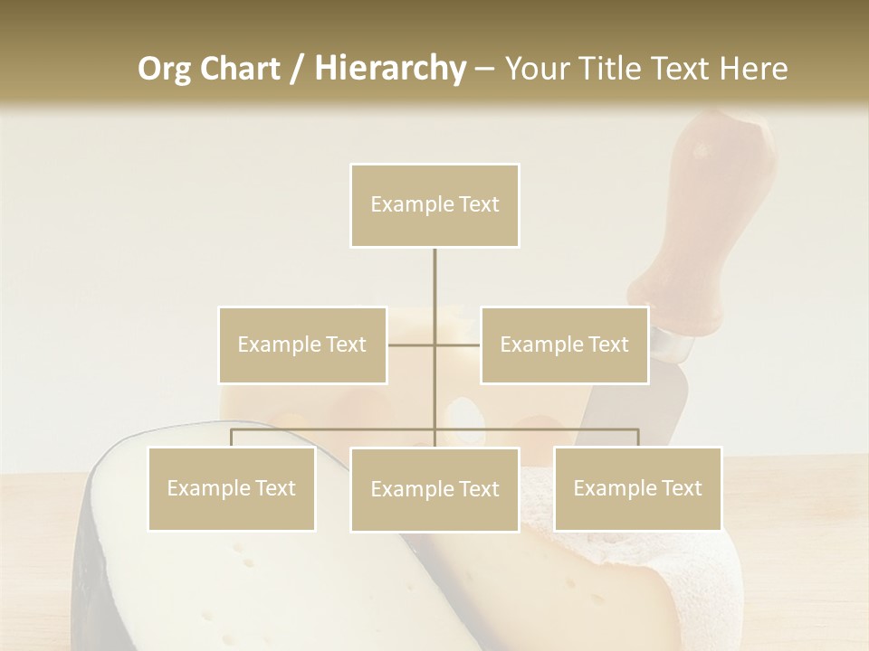 3 Kinds Of Cheese With A Cheese Knife PowerPoint Template
