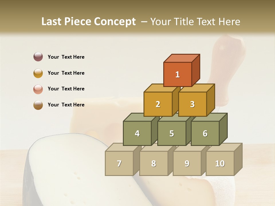 3 Kinds Of Cheese With A Cheese Knife PowerPoint Template