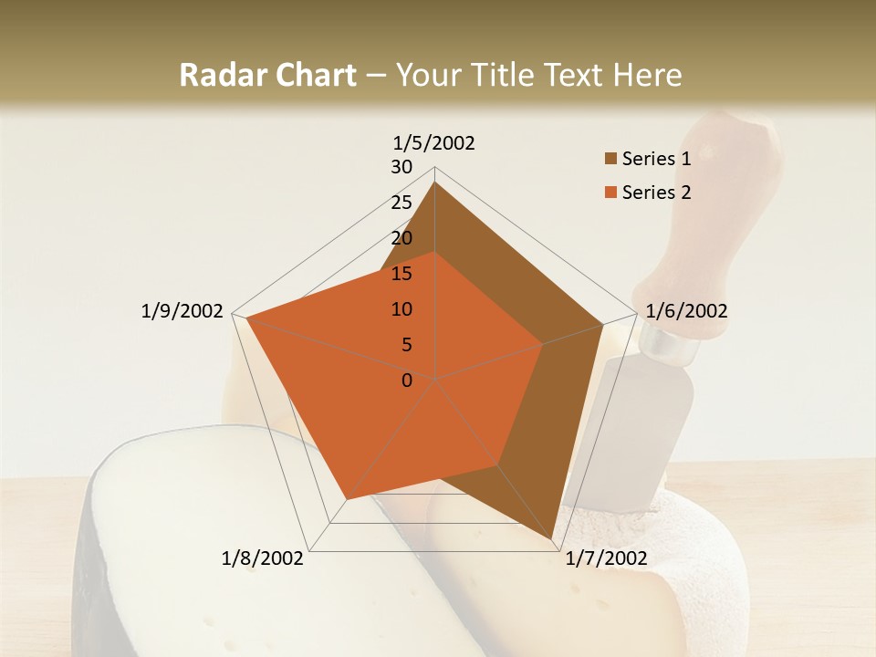 3 Kinds Of Cheese With A Cheese Knife PowerPoint Template