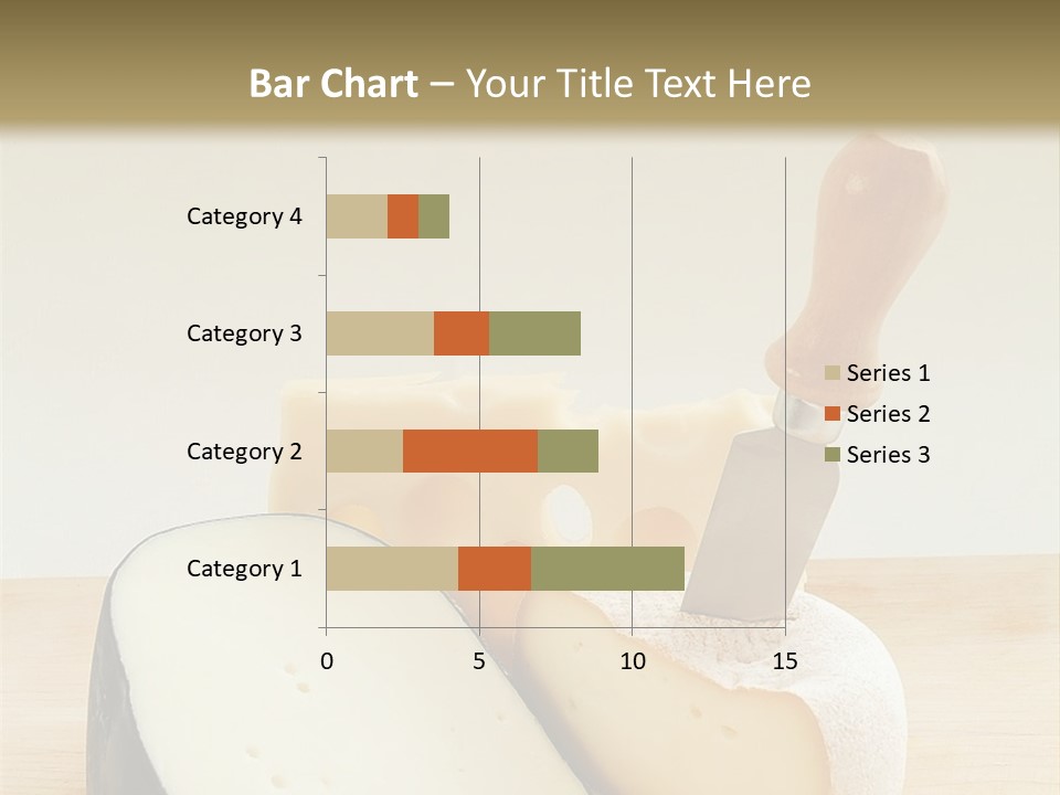 3 Kinds Of Cheese With A Cheese Knife PowerPoint Template