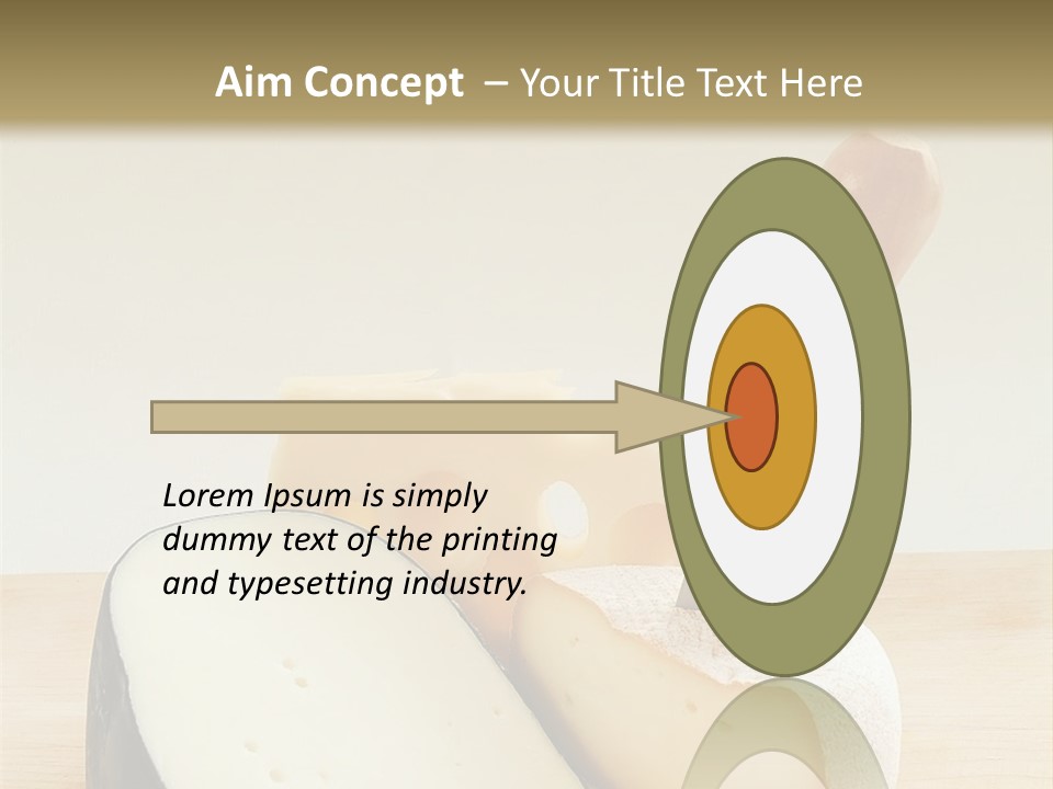 3 Kinds Of Cheese With A Cheese Knife PowerPoint Template