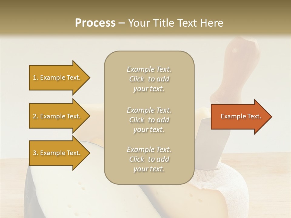 3 Kinds Of Cheese With A Cheese Knife PowerPoint Template