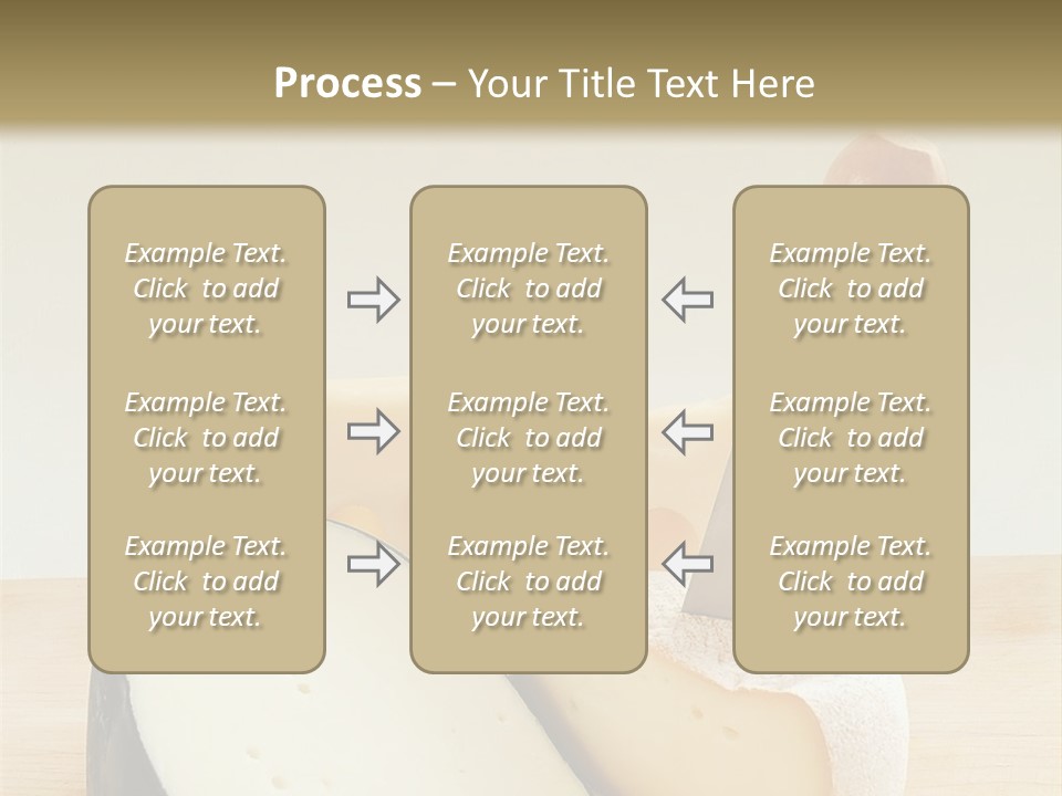 3 Kinds Of Cheese With A Cheese Knife PowerPoint Template