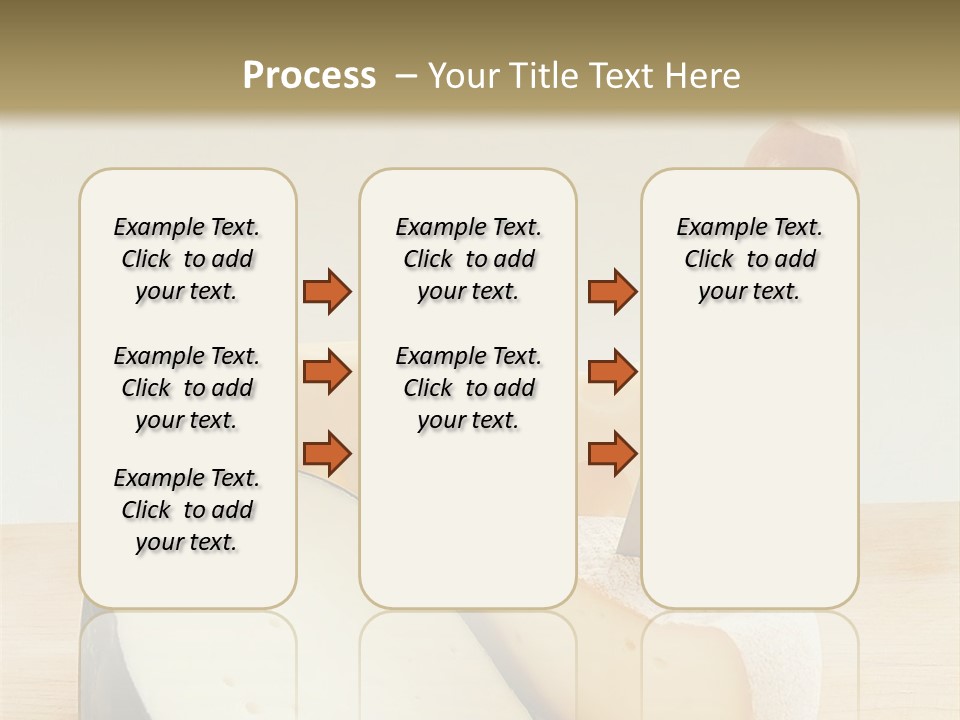 3 Kinds Of Cheese With A Cheese Knife PowerPoint Template