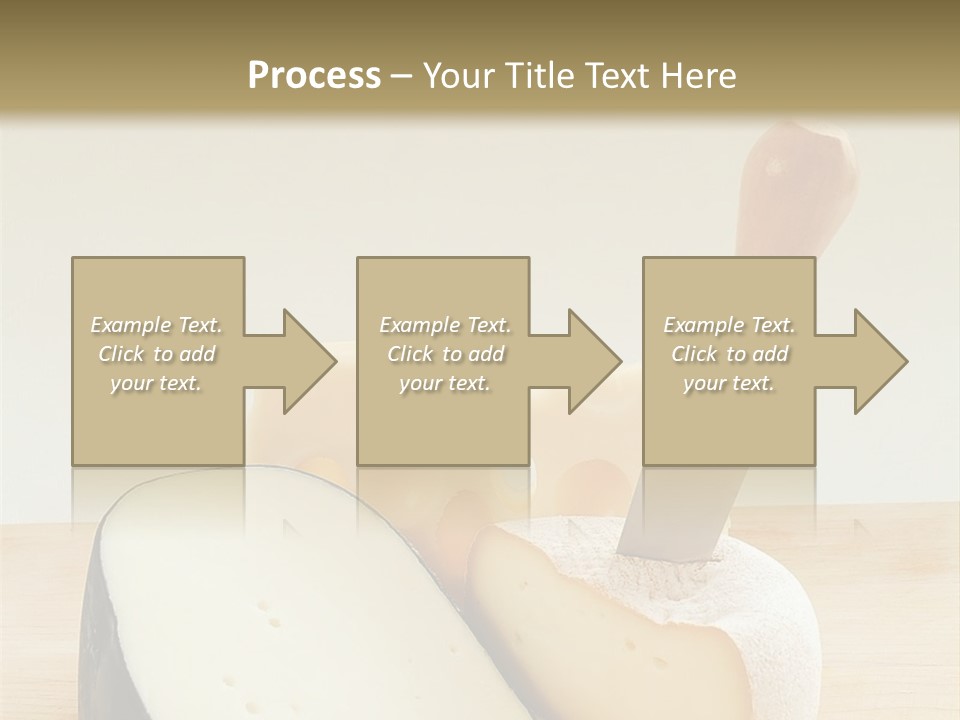 3 Kinds Of Cheese With A Cheese Knife PowerPoint Template
