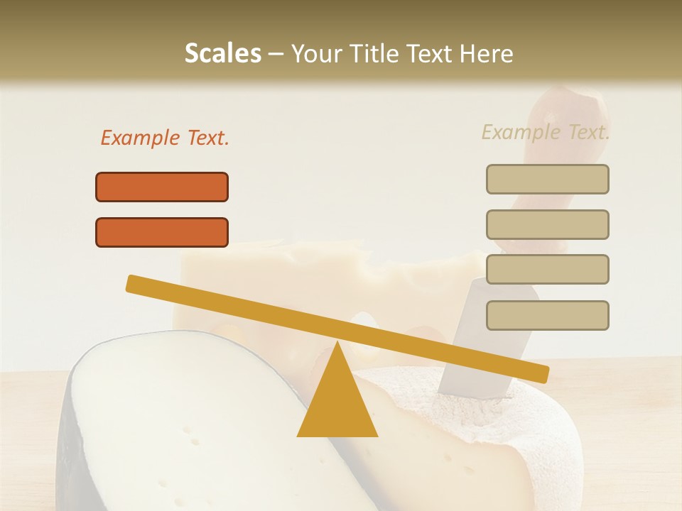 3 Kinds Of Cheese With A Cheese Knife PowerPoint Template