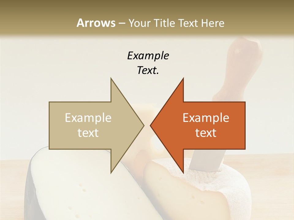 3 Kinds Of Cheese With A Cheese Knife PowerPoint Template