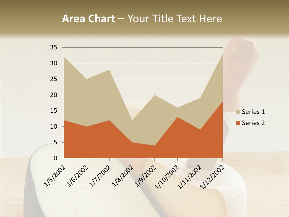 3 Kinds Of Cheese With A Cheese Knife PowerPoint Template