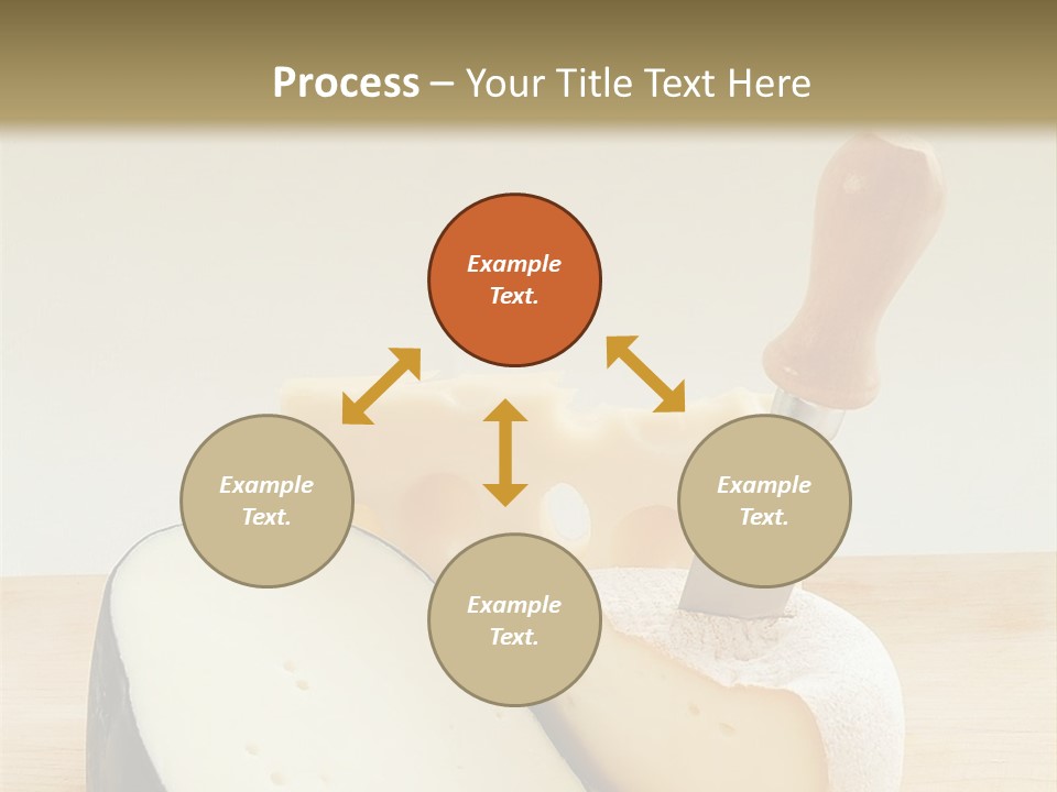 3 Kinds Of Cheese With A Cheese Knife PowerPoint Template