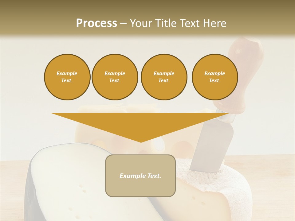 3 Kinds Of Cheese With A Cheese Knife PowerPoint Template