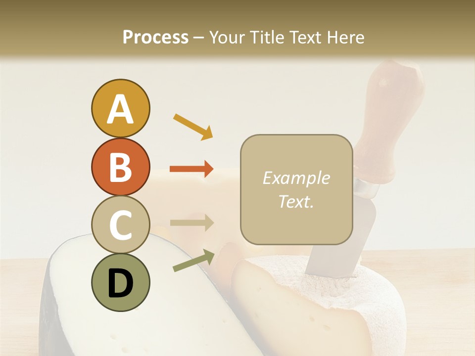 3 Kinds Of Cheese With A Cheese Knife PowerPoint Template