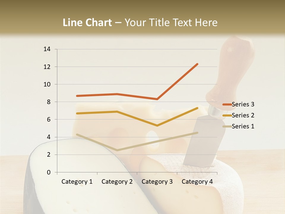3 Kinds Of Cheese With A Cheese Knife PowerPoint Template