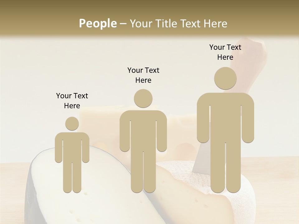 3 Kinds Of Cheese With A Cheese Knife PowerPoint Template