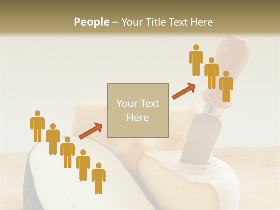 3 Kinds Of Cheese With A Cheese Knife PowerPoint Template