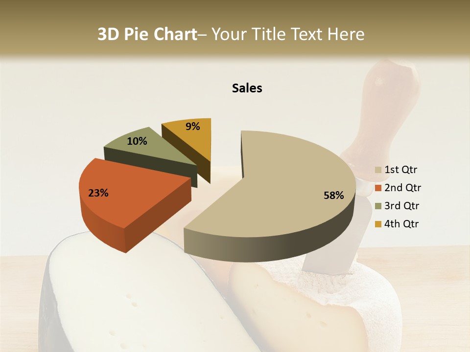 3 Kinds Of Cheese With A Cheese Knife PowerPoint Template
