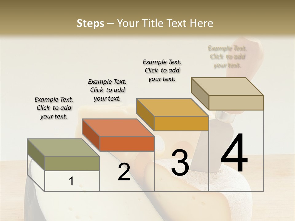 3 Kinds Of Cheese With A Cheese Knife PowerPoint Template