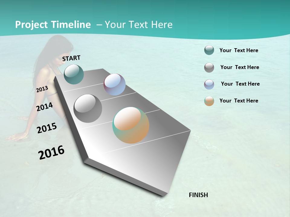 Girl At Water PowerPoint Template