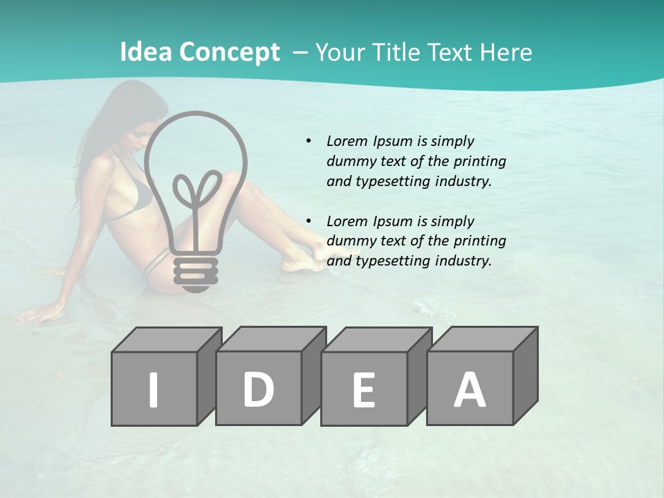 Girl At Water PowerPoint Template