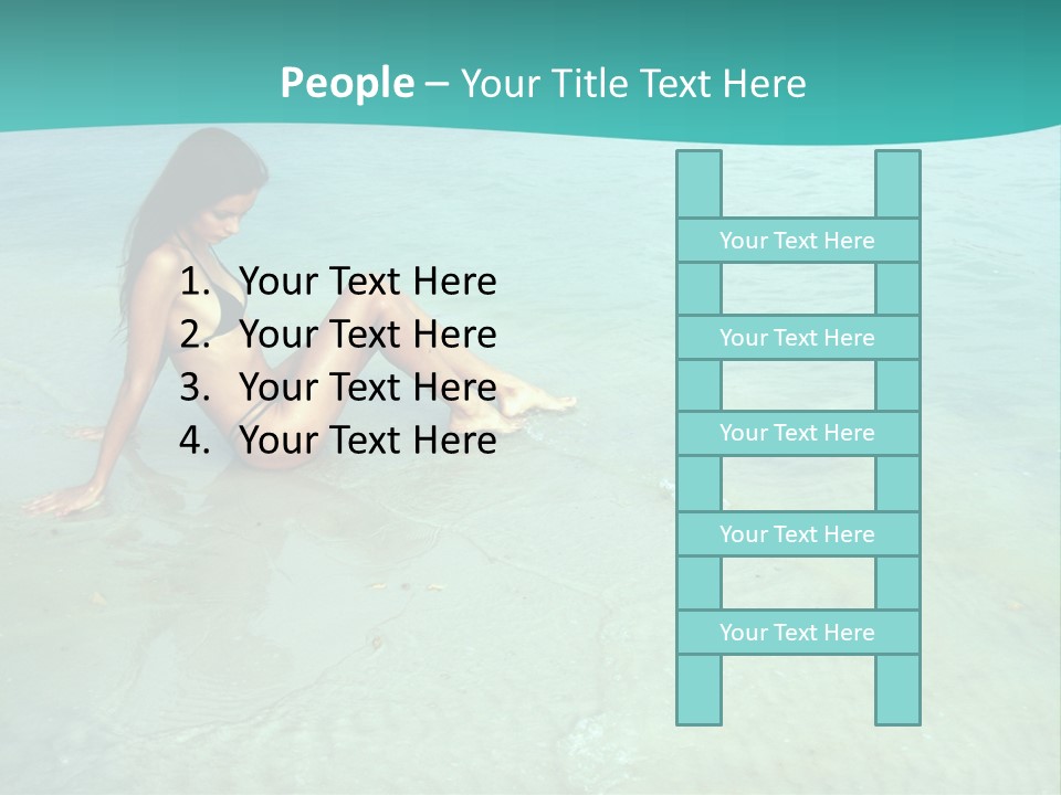 Girl At Water PowerPoint Template