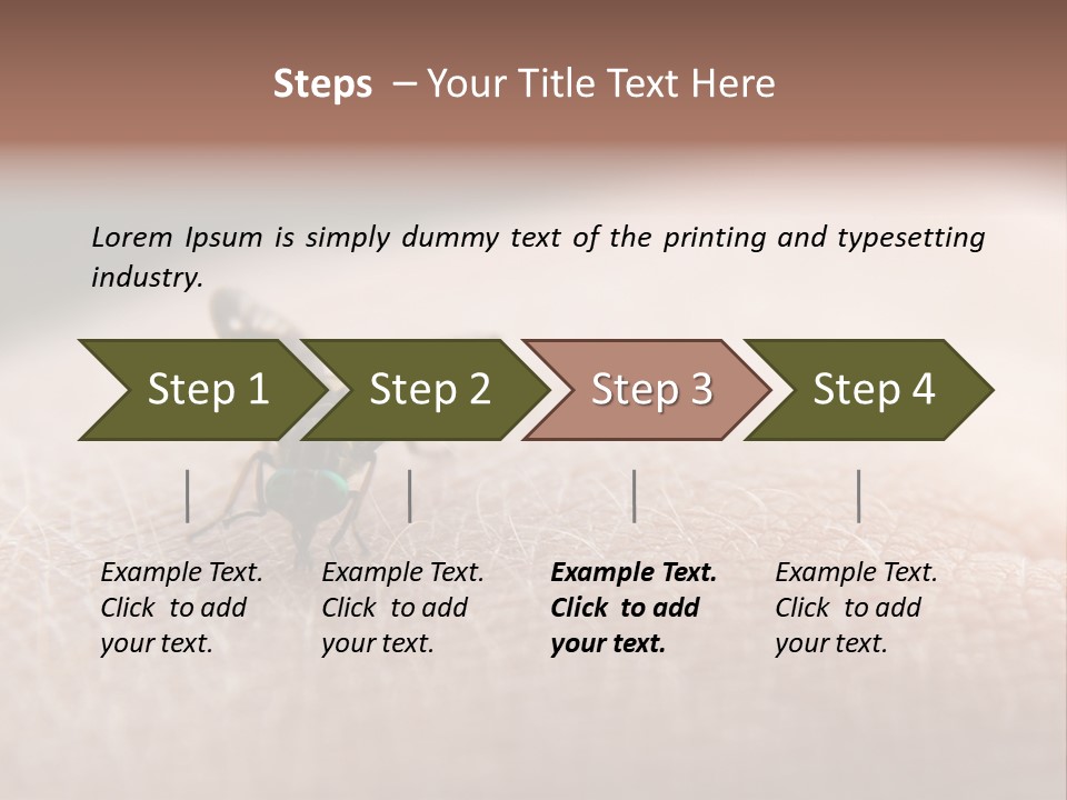 Big Nasty Fly Biting In Human Skin PowerPoint Template