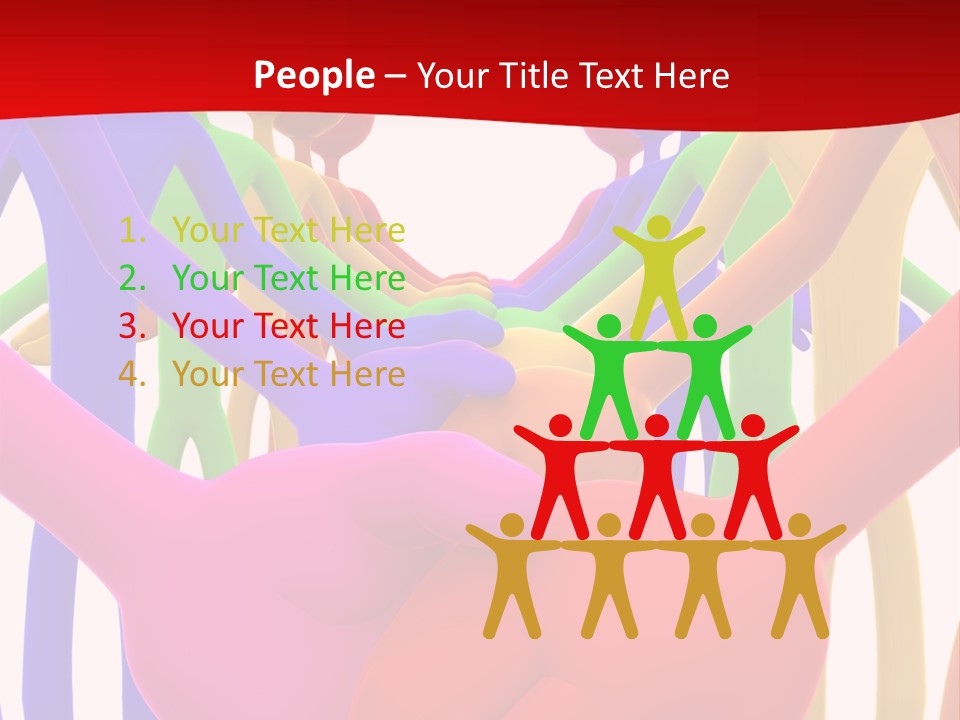 A Group Of People Holding Each Other In The Air PowerPoint Template