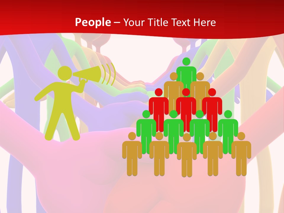 A Group Of People Holding Each Other In The Air PowerPoint Template