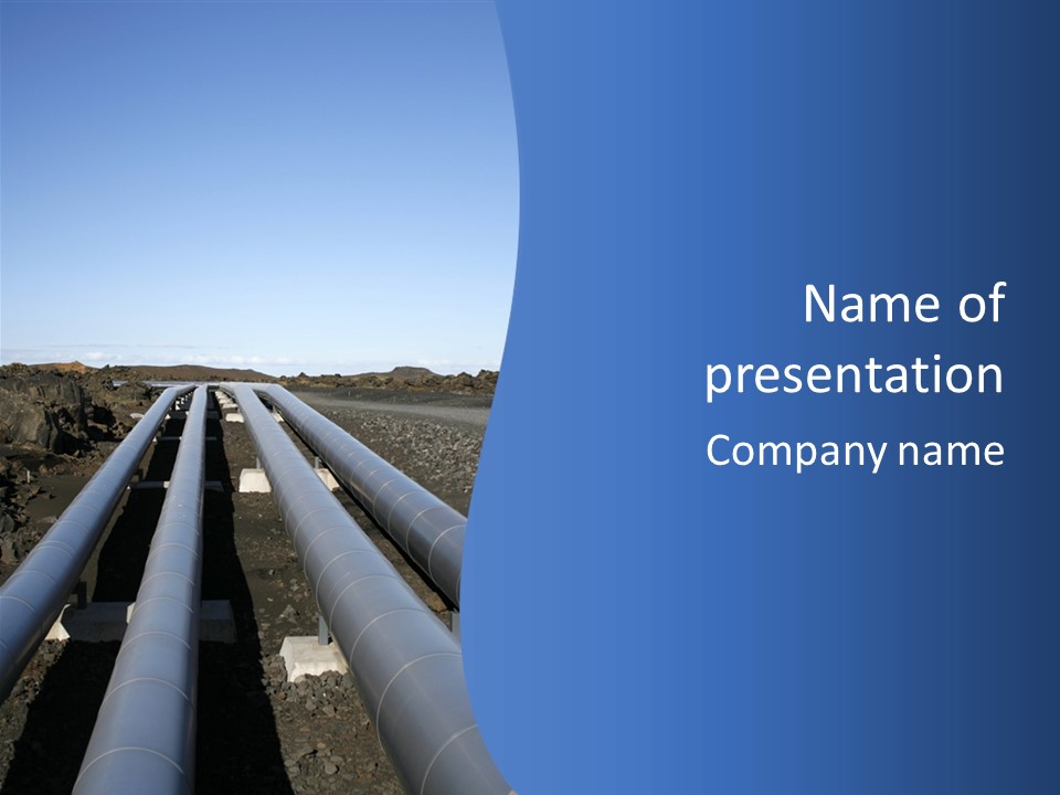 A Pipeline On The Side Of A Road With A Blue Sky In The Background PowerPoint Template