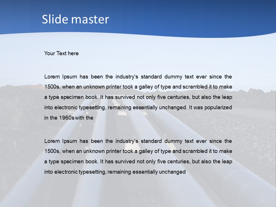 A Pipeline On The Side Of A Road With A Blue Sky In The Background PowerPoint Template