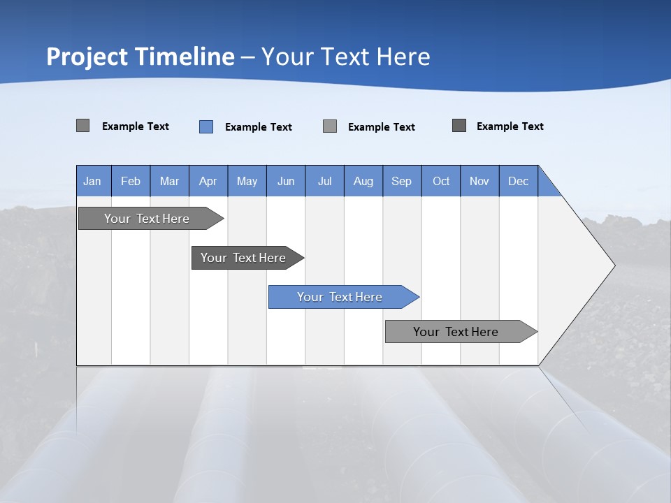 A Pipeline On The Side Of A Road With A Blue Sky In The Background PowerPoint Template