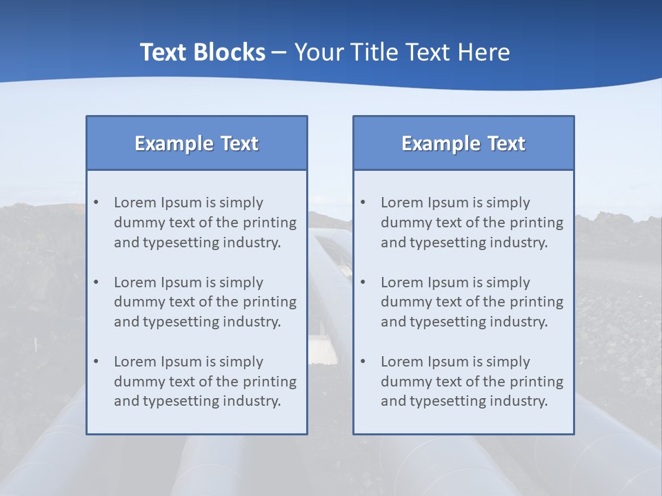 A Pipeline On The Side Of A Road With A Blue Sky In The Background PowerPoint Template