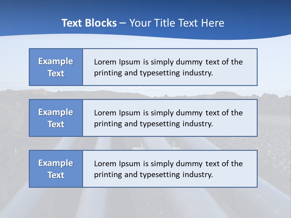 A Pipeline On The Side Of A Road With A Blue Sky In The Background PowerPoint Template