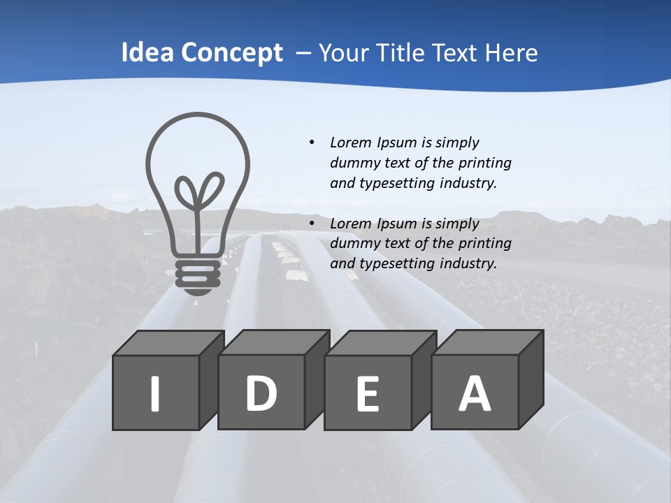 A Pipeline On The Side Of A Road With A Blue Sky In The Background PowerPoint Template