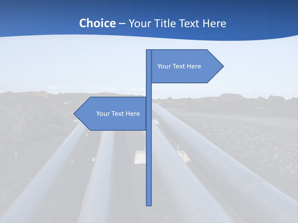 A Pipeline On The Side Of A Road With A Blue Sky In The Background PowerPoint Template
