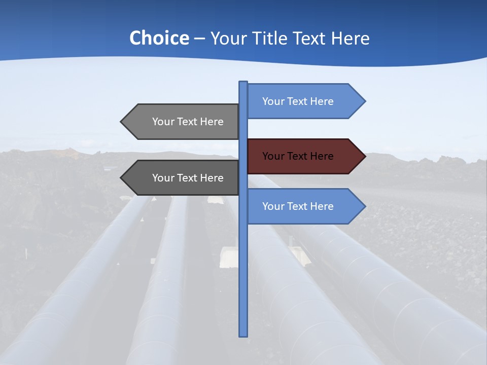 A Pipeline On The Side Of A Road With A Blue Sky In The Background PowerPoint Template