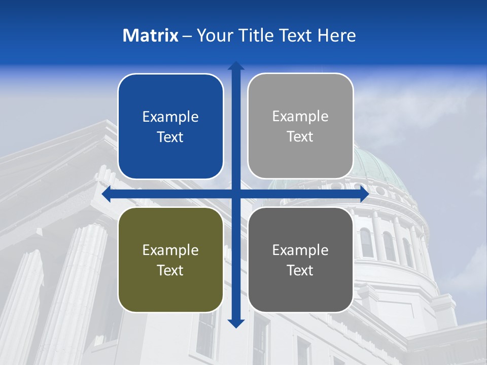 A White Building With A Green Dome Under A Blue Sky PowerPoint Template