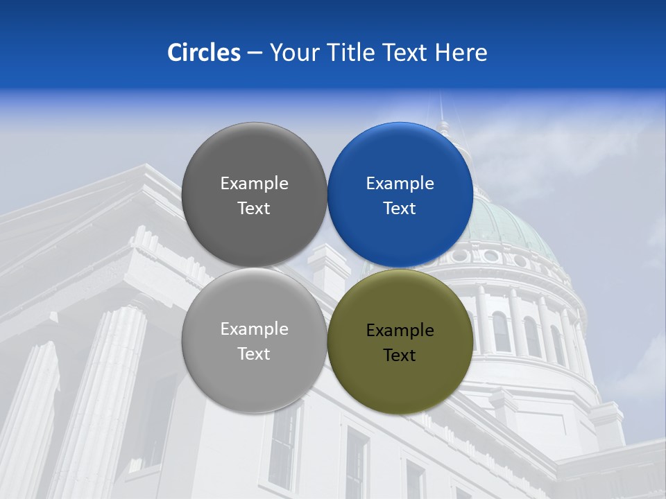 A White Building With A Green Dome Under A Blue Sky PowerPoint Template