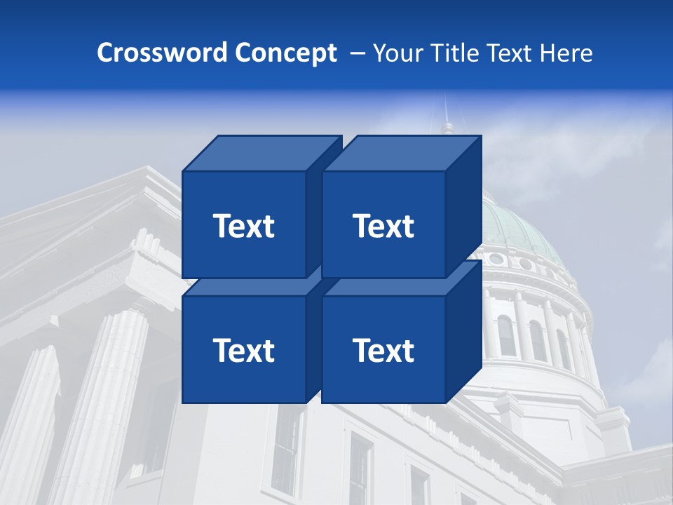 A White Building With A Green Dome Under A Blue Sky PowerPoint Template