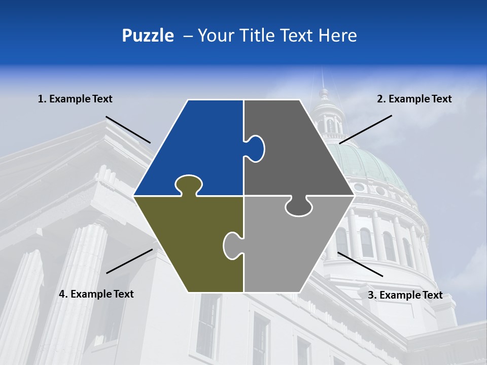 A White Building With A Green Dome Under A Blue Sky PowerPoint Template