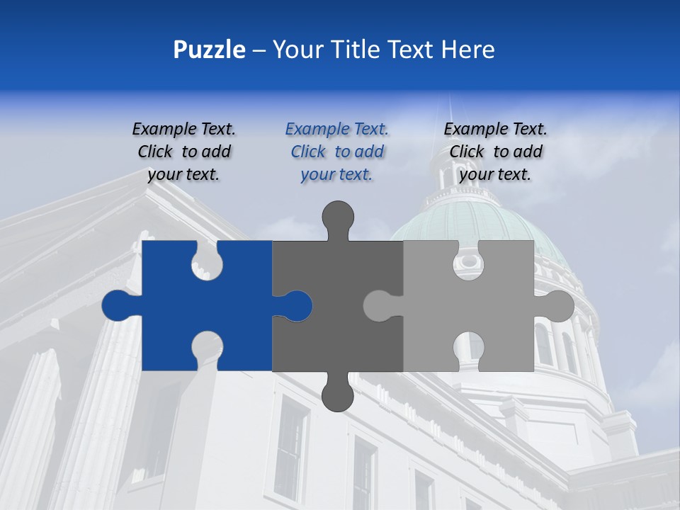 A White Building With A Green Dome Under A Blue Sky PowerPoint Template