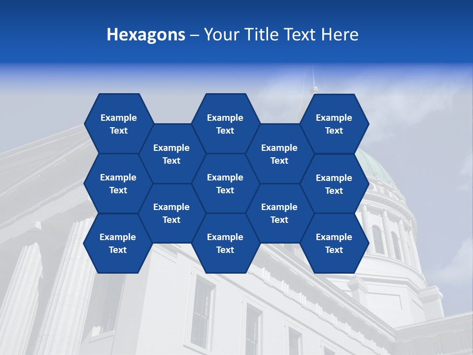 A White Building With A Green Dome Under A Blue Sky PowerPoint Template