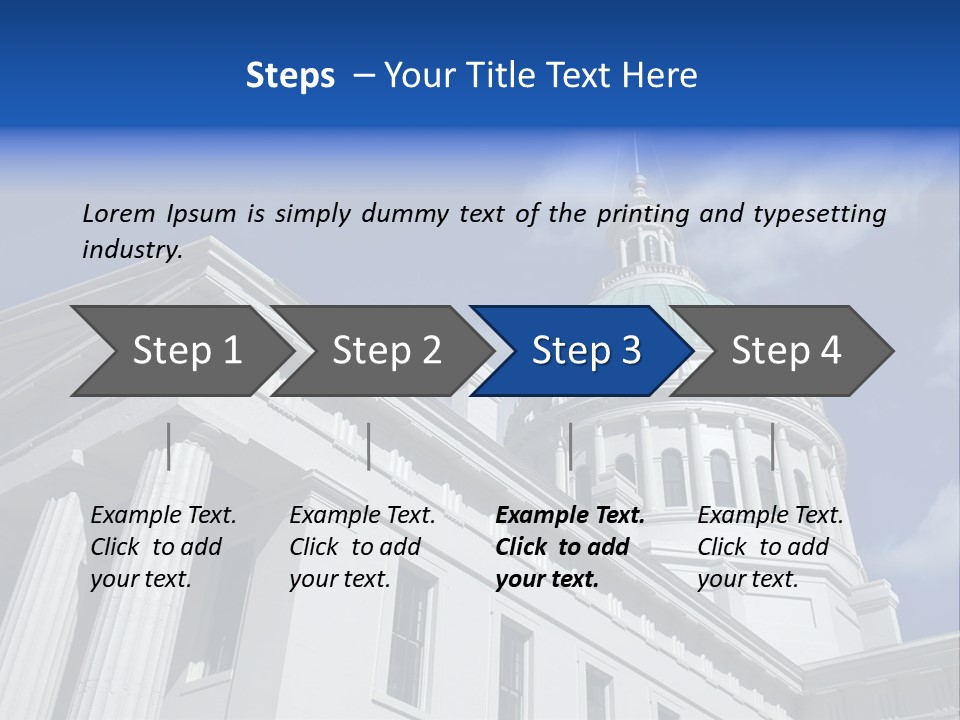 A White Building With A Green Dome Under A Blue Sky PowerPoint Template