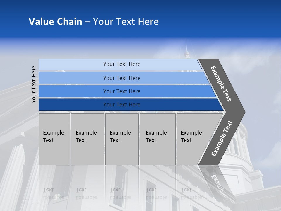 A White Building With A Green Dome Under A Blue Sky PowerPoint Template